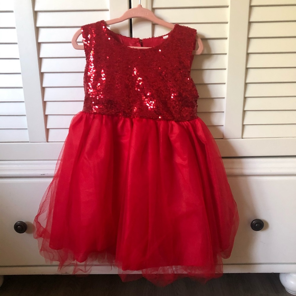 Red sparkly dress